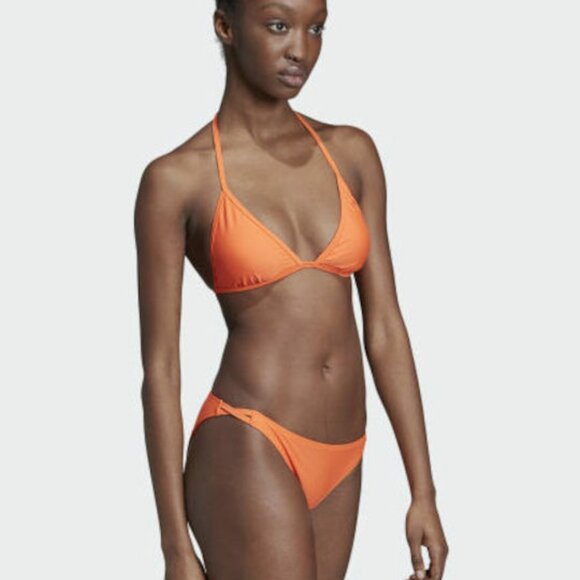 ADIDAS womens 16" 3-Stripes Swim Suit orange DY6374 - Picture 1 of 7